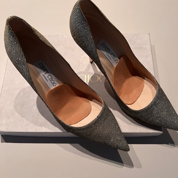 Metallic Lamé Glitter Fabric Abel Pointed Pumps - Picture 3 of 6